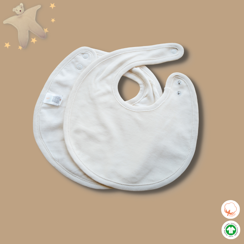 2 bavoirs bébé écrus superposés 2 bavoirs bébé écrus superposés