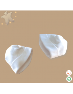 Bonnet naissance blanc à plat 2