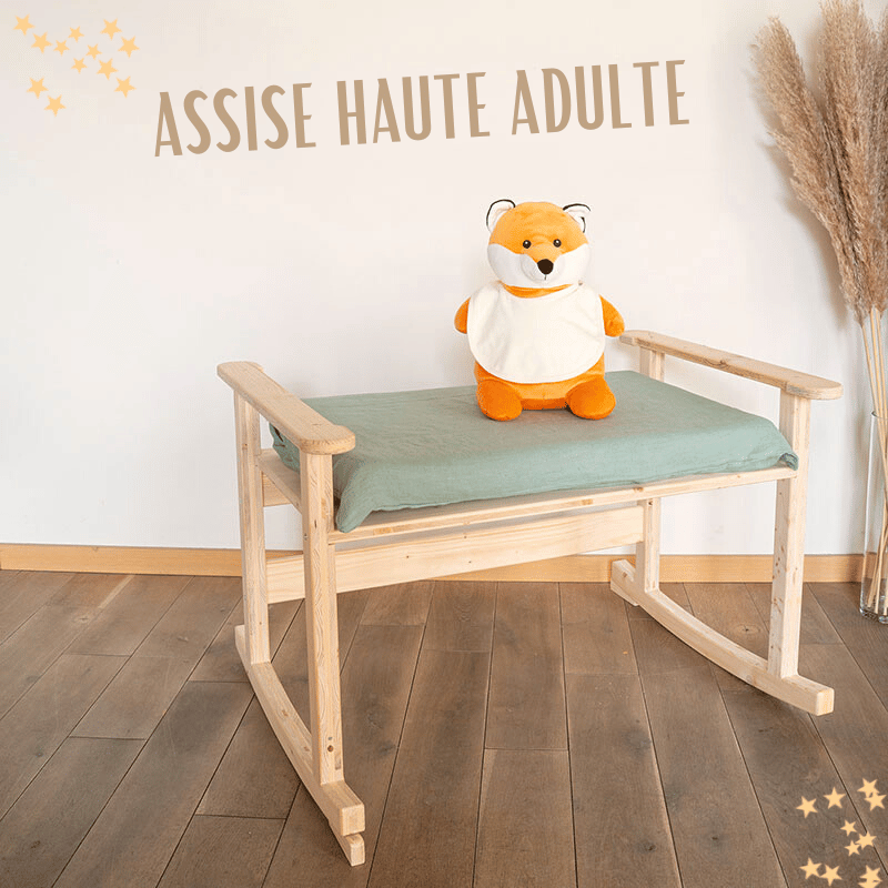 berceau évolutif en bois transformé en assise haute pour adulte berceau évolutif en bois transformé en assise haute pour adulte