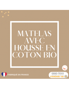 matelas baby box écru ou matelas bébé en taille 50 x 50 cm inclus une housse déhoussable et lavable en coton bio 2