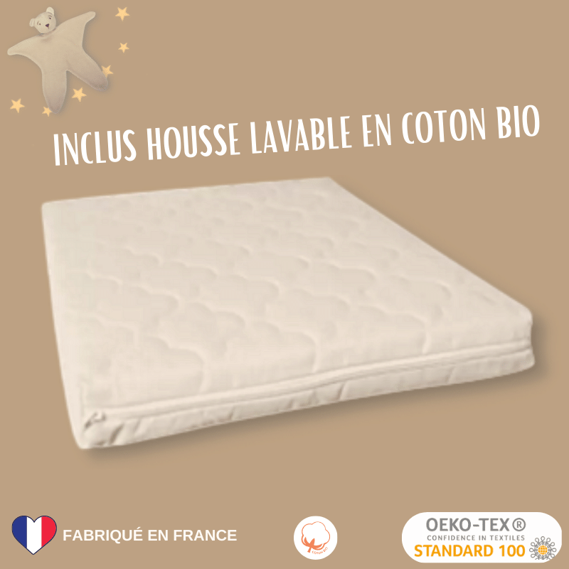 matelas bébé avec sa housse déhoussable en coton bio et lavable matelas bébé avec sa housse déhoussable en coton bio et lavable