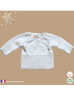 Brassière tricotée blanche à plat
