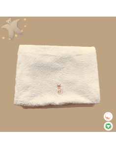 Serviette de bain bébé plié écru coton bio GOTS