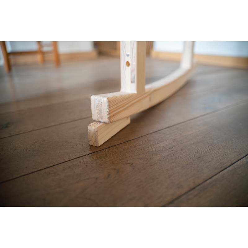 Zoom sur la cale en bois du support Zoom sur la cale en bois du support